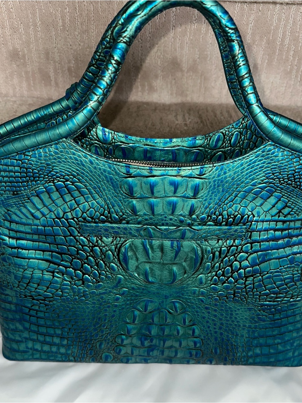 💚 EEUC Brahmin Elaine, Cordelia Wallet, and Britt Coin Purse in Peacock Shimmer - Picture 2 of 10
